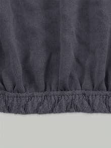 1/2pcs Solid Color Arched Chair Cover, Jacquard Home Decor Chair Slipcover, Anti-Fouling Kitchen Seat Protector, Suitable For Wedding - Dark Grey - View 5