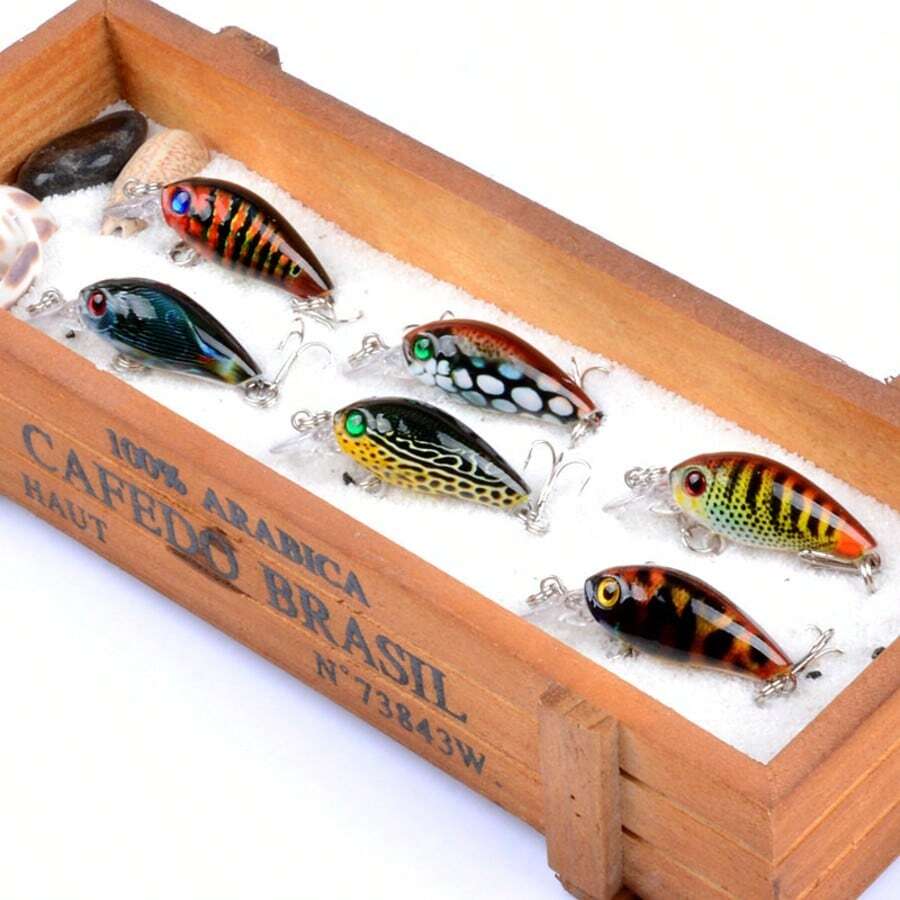1/6 Stücke Mini Bionic Crank Bait, geeignet für Süß- und Salzwasserfischen, Köder / Ausgestattet mit Drilling-Haken / Premium Schwimmender Köderfisch-Set / Realistische Oberflächenköder / Hilft Ihnen, erfolgreiche Fänge zu erzielen