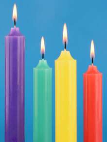 6 Pieces Per Pack, Diameter 2.5 Cm Long 15 Cm, A Variety Of Colors Odorless Household Lighting Colored Candles, Bar Restaurant Candlelight Holiday Religious Ceremony Black White Purple Pink Green Candles - Multicolor - View 4