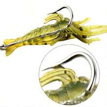 10/20/30pcs/Box Silicone Soft Shrimp Fishing Lure With Hook, Suitable For Shrimp, Bass And Croaker Fishing
