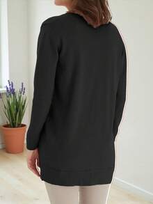 Suéter Cardigan Dama Comodo De Moda #SensaciónDelujo #EstiloRomanticoDeSanValentín - Negro - Ver 3