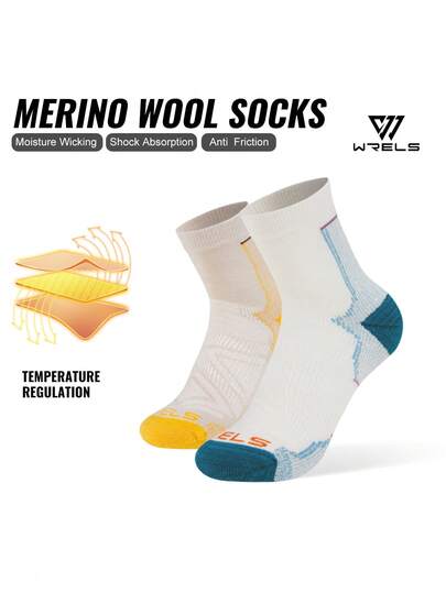 WRELS 1pair Women's Mid-Calf Wool Windproof Elastic Thermal Socks - Y2K Style Thickened Winter & Autumn Wool Socks