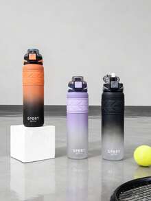 1个1000毫升/32盎司大容量磨砂吸管杯，闪电图案杯盖，时尚美观，配有吸管和提手，防漏，多种颜色可选，适合户外运动、短途旅行、跑步、健身、节日送礼