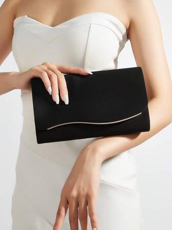 闪亮、耀眼、奢华、迷人、优雅、天鹅绒材质，精致大号女士手拿包晚宴包舞会手提包，配有可拆卸链条，适合婚礼、派对、舞会等场合，优雅百搭，适合女孩、女士、大学生、职场新人及白领人士。