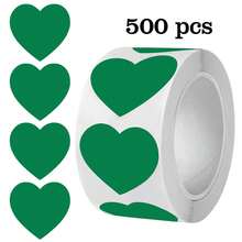 Solid Color Heart Adhesive Labels Stickers 9 Colors Heart-Shaped Sealing Stickers Handmade Marking PVC Stickers - C858 - View 12