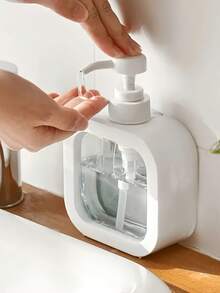 Square Pump Soap Dispenser Set, 1-Pack, Transparent Plastic Refillable Container 10/16 Oz, All-In-One Lotion & Liquid Hand Soap Bottle For Bathroom, Kitchen, Restaurant - Uncharged, Without Battery - Multicolor - View 5