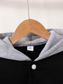 Toddler Boys' Cartoon Print Baseball Jacket And Pants Set - Black - View 3