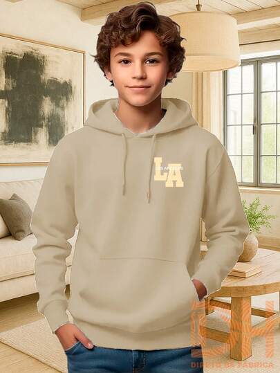 Agasalho Infantil Blusa de Frio Canguru Moletom Premium Com Capuz Flanelado 100% Algodão LA Los Angeles DH Fabrica