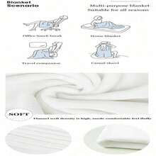 Nap Blanket P-Plim P-Plims Lovely Warm Knee Bed Fleece Camping  Sofa Winter   Fluffy Soft Blankets Microfiber Bedding - 黑色 - 查看 4