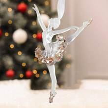 Christmas Tree Ornament Deer/Ballet Girl Figurine Hanging Decorations For Party Supplies - Transparent - View 5