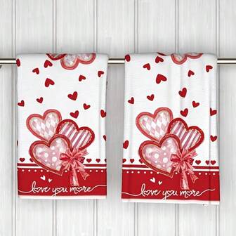 Heart-Shaped Kitchen Towel, Dish Cloth, Hand Towel, Kitchen Decor Towel, Neighbor Gift, Housewarming Gift For Friends, Mother's Gift, Friend's Birthday Gift