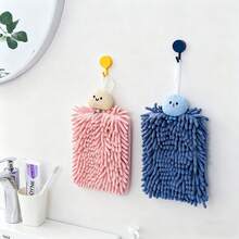 Quick-Dry Hanging Hand Towels - Instant Absorbent Fingertip Towels With Suction Cup-Like Holder, No- & Hygienic One-Touch Access & Bathroom - White/Grey/Black (Fits, Walls) - Compact Wet WipeBathroom Accessories Kitchen & Bathroom Towels - 粉色 - 查看 1