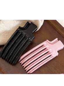 Presilha de cabelo feminina (2 unidades). Presilha de cabelo em formato de coroa, feita de resina simples, com 6 ou 3 dentes. Ideal para estilizar franjas despojadas e dar volume à raiz do cabelo. Ferramentas e acessórios para penteados. Kit para estilizar o cabelo. - Multicolorido - Ver 13