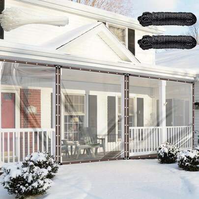 Transparent Canvas Suitable For Courtyard Awnings - Specifically Refers To The Transparent Canvas "Suitable For Courtyard Awnings", With A Sealing Ring To Prevent Rain. It Can Also Be Used For Garden Covering And Camping. The PVC Material Ensures Durability, It Is Transparent And Does Not Block Light, And Comes With Binding Ropes To Solve Installation Problems.