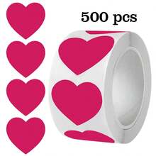 Solid Color Heart Adhesive Labels Stickers 9 Colors Heart-Shaped Sealing Stickers Handmade Marking PVC Stickers - C858 - View 10