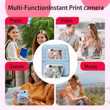 Appareil photo selfie instantané pour enfants, caméra numérique HD 1080P, appareil photo instantané multifonction avec cadres amusants et filtres de couleur, délai de prise de vue de 3s/5s/10s, cadeau de Noël et d'anniversaire pour les enfants de 3 à 12 ans, cadeau de rentrée scolaire - A29 - Voir 11