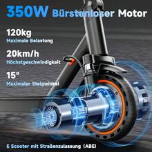 TODIMART T6 Street-Legal Scooter T-Series, 30 Km Range, 350W Motor, 8.5-Inch Honeycomb Tires, Dual Braking System, Adult E-Scooter, Foldable For Easy Storage, App Included - Black - View 4
