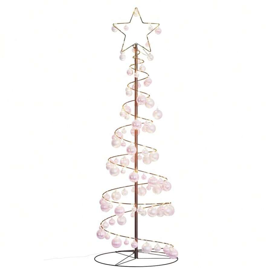 LED Christmas Tree With Baubles 100 LEDs Warm White 150 Cm - Multicolor - View 1