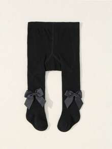1/2/3 双黑白卡其色女婴蝴蝶结装饰连裤袜，婴幼儿休闲打底裤袜，婴儿必备户外派对度假旅行连裤袜，柔软透气新生儿必备秋冬保暖长袜，万圣节圣诞节礼物 - 彩色 - 查看 17