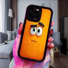Cubierta de telefono con diseño de personaje animado naranja para iPhone 14 Pro Max funda protectora con estampado divertido y expresivo ideal para uso diario en casa o oficinaAplicable a teléfonos Apple y Galaxy. - Burdeos - Ver 4