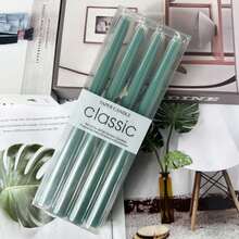 Conjunto de 4 velas verdes comuns de 25 cm (10 polegadas), cada uma com duração de 8 horas, diversas opções de cores, ideais para decoração de casa, quarto, feriados, festas, casamentos, escritórios, presentes de volta às aulas, presentes para melhores amigas, presentes para mulheres e presentes de inverno. - Multicolorido - Ver 13