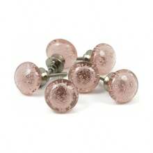 Door Knobs Set of 6 green bubble round glass knobs 1.5 inch diameter - green knobs - cabinet knobs - drawer knobs - Handle knobs - Rosa claro - Ver 2