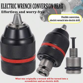 1.5-13mm Keyless Metal Drill Chuck Hex Shank/SDS/Square Quick-Change Adapter, Fits: Screwdriver, Drill, Impact Drill, Hammer, Im