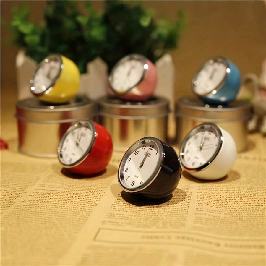 Unisex Mini Quartz Desk Clock, Portable Minimalist Creative Silent Bedside/Student Exam/Car Clock