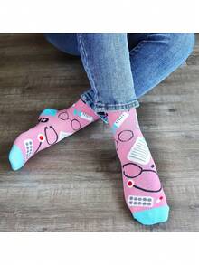 5 Pairs Of Nurse Socks Gift For Nurses, Funny And Interesting Nurse Socks For Ladies The Best Nurse Fun Letters - Multicolor - View 5