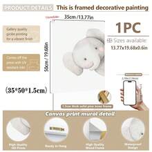 1pc, Canvas Wall Art, Framed Nursery Wall Art, Animal Motifs, Nursery Wall Decor, Plush Animals, Baby Animal Designs, Wildlife-Themed Nursery, Wildlife Patterns Nursery Wall Decor Suitable For Children's Room Decor, Nursery Decor, Parenting Room Decor, Kindergarten Decor, Boys' Room Decor/Girls' Room Decor, Playroom Decor Waterproof. Party Decor Gift - Multicolor - View 31