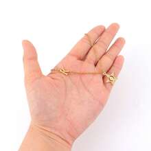 1件新款经典字母星形镂空玛丽妈妈吊坠金色不锈钢链项链，女士款 - 金黃色 - 查看 3