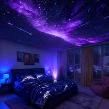 1pc Starry Sky Stargazing Projector, Creative Cosmic Galaxy Design For Children Learning, Decorative Atmosphere LED Night Light With Remote Control, USB Powered, Gorgeous Art