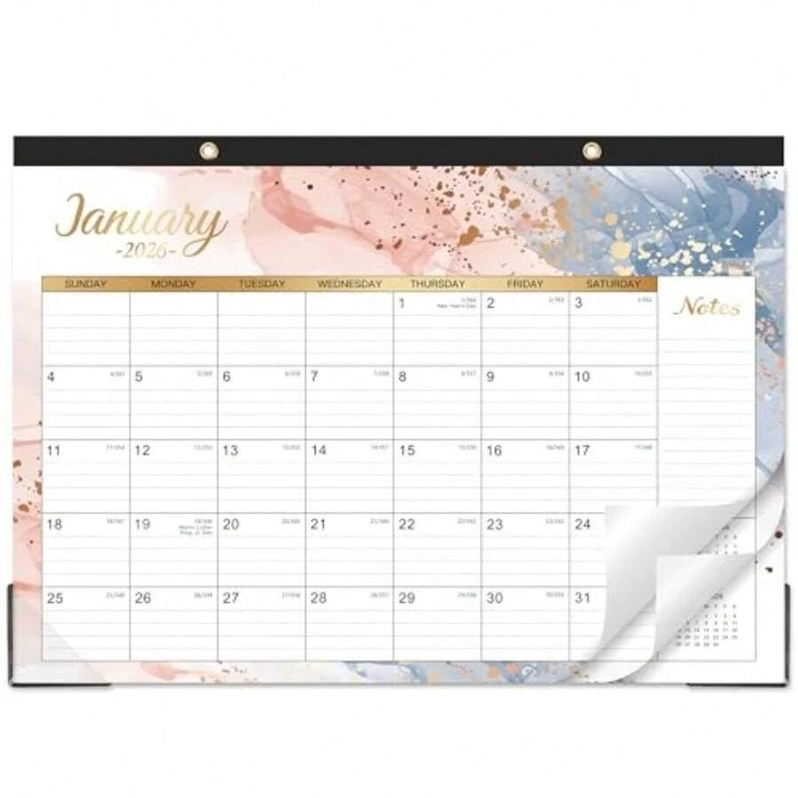 CZ 2026 Desk Calendar 2026 Calendar From January 2026 December 2026 17 X 12 Calendar Wall/Desk 12 Month With Protector Corner Large Blocks 5837 - 如圖 - 查看 1