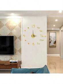 3D无框静音无滴答电池供电现代挂钟，黑色圆形，适用于客厅、卧室、办公室、家居和厨房 - 彩色 - 查看 7