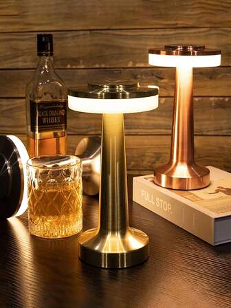 1 st. modern minimalistisk bordslampa, pekskärmsstyrd 3-färgs omgivningsljus, USB-driven, perfekt för sovrum, vardagsrum, sängdekoration, läsning, ögonskydd i arbetsrum, födelsedagspresent, metallmaterial