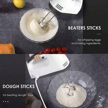 LÈRFM Hand Mixer, Food Mixer, Egg Beater, Dough Mixer, Household Mixer, Kitchen Baker - Black - View 7