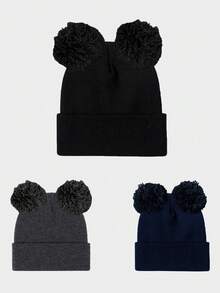 1pc Unisex Y2K Style Solid Color Knit Beanie Hat, Perfect For Casual Wear, Street Parties, Autumn & Winter Outdoor Activities, Warm & Windproof,School - Knitted Hat - View 16