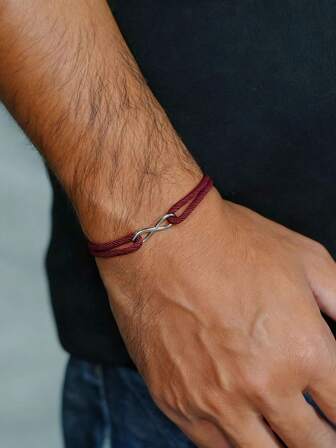 diffone Fashion Handmade 3mm Milan Rope Men Bracelet Charms Stainless Steel Infinity Bracelet For Men Adjustable Jewelry