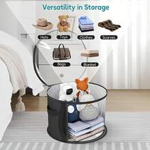 3pcs Extra Large Hat Organizers, Foldable Hat Storage Box With Transparent Window For Cowboy Hats, Sun Cap, Clothing, Toys - Black and White - View 4