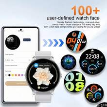 智能手表，配备2.01英寸大屏幕、无线5.3系统、200mAh大容量电池，兼容安卓智能手机，支持无线通话、睡眠追踪、计步器等功能——男女皆宜——理想的圣诞礼物 - 彩色 - 查看 9