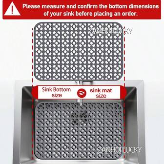 Sink Protectors For Kitchen Sink,Silicone Sink Mats Grid For Bottom Of Farmhouse Sink,Sink Protectors For Kitchen Sink,Dishes Drying Mat,Non-Slip,Easy To Clean,Heat Insulation Pad
