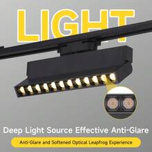 可调节轨道式嵌入式射灯，滑动式LED吸顶灯，适用于家庭、装饰性射灯，可折叠可调节，黑色，需轨道电源，适用于卧室/厨房/客厅/衣帽间/走廊/房间/咖啡厅/展厅/商店/入口/过道/餐厅/服装店/酒吧 - LED軌道折疊射燈 - 查看 3