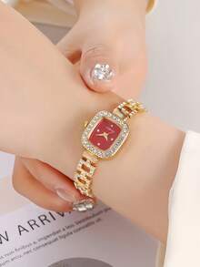 1 chiếc đồng hồ đeo tay nữ sang trọng đầu tròn với pha lê kim cương gợn sóng nước đồng hồ đeo tay nữ đồng hồ thạch anh hợp kim quà tặng bạn gái - Nhiều màu - Xem 16