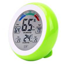 Meichoon Termómetro Higrómetro Interiores y Exteriores,Medidor Electrónico Inalámbrico Humedad Temperatura,Pantallaáctil Redonda Hogar,Digital LCD Probador de Estación Meteorológica,UD02 Verde - verde - Ver 10