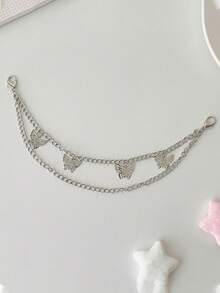 1件 Y2K 双层包链手提包装饰 DIY 包包装饰链蝴蝶爱心星星钥匙扣装饰吊坠单肩包链带包包配件女孩礼物女士礼物钥匙扣配件 - 彩色 - 查看 11