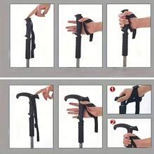 1 baston de trekking durabil și reglabil, cu mecanism intern de blocare prin răsucire și design ergonomic. Acest baston de drumeție unisex include o geantă de depozitare și accesorii multiteren. - Multicolor - Vizualizare 6