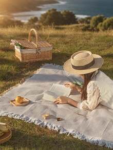 Tragbare dicke Picknick-Matte - Bohemien-Stil, Nylon-Segeltuch-Material, maschinenwaschbar, reißfest, lebendiges geometrisches Muster - geeignet für Outdoor-Picknicks, Wanderungen, Camping, Strand und Inneneinrichtung - Camping-Matte, Sofa-Strandtuch, Zelt-Matte, Wolldecke, Picknick-Pad, Camping-Essentials, Camping-Ausrüstung, Heimdekoration Teppich