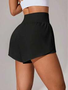 Women's Summer Sweat-Absorbent Breathable Sports Shorts - Black - View 3