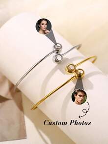 1 chiếc vòng tay chiếu ảnh tùy chỉnh, vòng tay hạt tròn bằng thép không gỉ, có thể tùy chỉnh 2 ảnh, phiên bản dành cho cặp đôi, ảnh thú cưng cá nhân hóa, ảnh selfie cặp đôi, trang sức thời trang, tối giản, giản dị, dễ thương, tùy chỉnh, độc đáo, quà tặng lý tưởng cho bạn gái, mẹ, gia đình, bạn bè, con gái, kỷ niệm, ngày Valentine, ngày của Mẹ, sinh nhật, tốt nghiệp, đeo hàng ngày, đám cưới, dạ hội, trang sức cá nhân hóa, quà Giáng sinh. - Nhiều màu - Xem 4