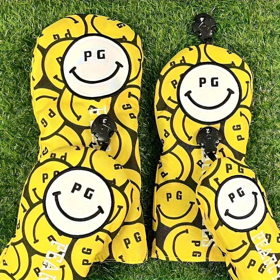 黄色笑脸高尔夫球杆套 杆头套 保护套 一号木杆球道木杆混合杆套 推杆套 全新限量版。 - 黃色 - 查看 1